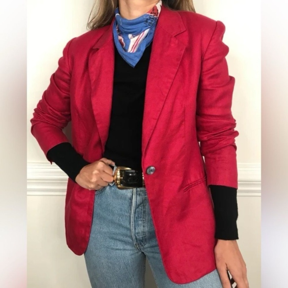 Talbots pink Irish linen Blazer 14W